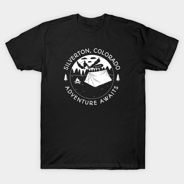 Silverton, Colorado Camping T-Shirt by Mountain Morning Graphics